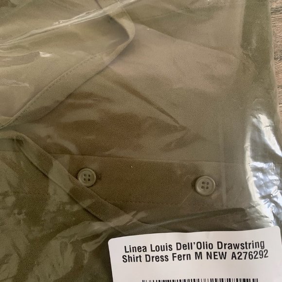 NWT LINEA LOUIS DELL'OLIO DRAWSTRING SHIRT DRESS MEDIUM - Picture 9 of 9